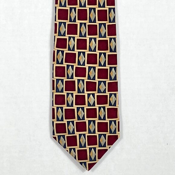 Boulder Trading Group Other - Boulder Trading Group Handmade Silk Tie 4" x 58" Maroon Gold Blue Made in USA